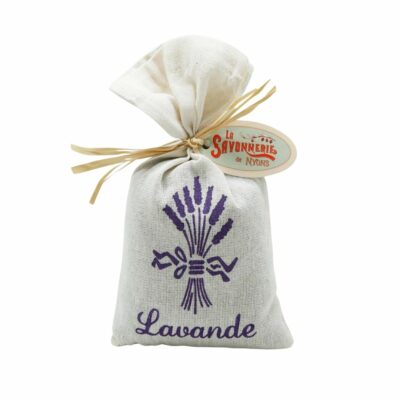 Sachet Parfumé à la fleur de lavandin avec une broderie de trois brin de lavande de la collection Linge de maison "Sachets Parfumés" - Fabriqué en France par La Savonnerie de Nyons