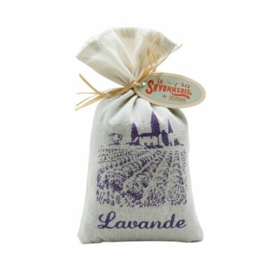 Sachet Parfumé à la fleur de lavandin avec une broderie de champs de lavande de la collection Linge de maison "Sachets Parfumés" - Fabriqué en France par La Savonnerie de Nyons