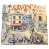 Sachet Parfumé à la rose de Mai avec une illustration retro du quartier de Montmarte à Paris de la collection Linge de maison "Sachets Parfumés" - Fabriqué en France par La Savonnerie de Nyons