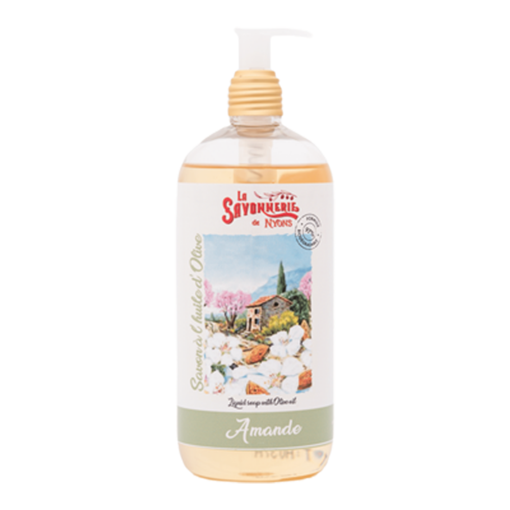 Savon liquide Amande- 500g- de la collection "Savons Liquides" - Fabriqué en France par La Savonnerie de Nyons