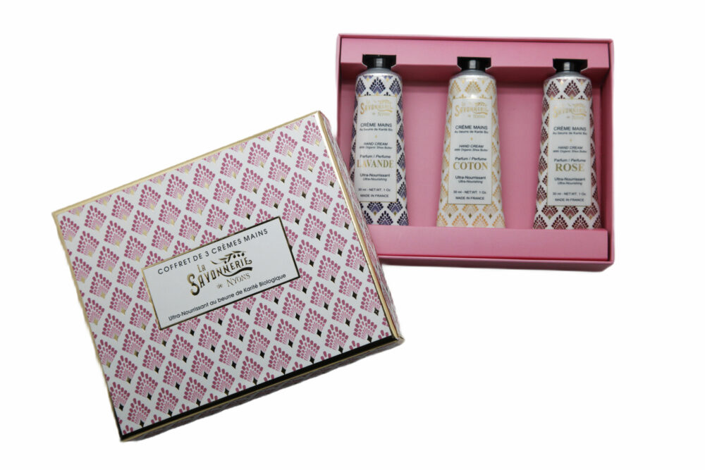 Coffret cadeaux de 3 cremes mains - 30g chacune- de la collection "La Belle Provence" - Fabriqué en France par La Savonnerie de Nyons