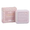 Savon carré de 100g à l'argile blanche avec un emballage papier blanc de la collection "Savons à l’argile" - Fabriqué en France par La Savonnerie de Nyons