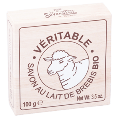 Savon rond au lait de brebis de la collection de savons  "Savons au lait BIO" - Fabriqué en France par La Savonnerie de Nyons