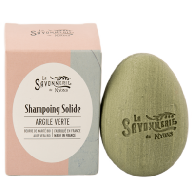 Savon pour les cheveux à l'argile verte de la collection "Shampoings Solides" - Fabriqué en France par La Savonnerie de Nyons