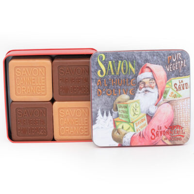 Boite en métal 4 savons Père Noël de la Savonnerie de Nyons