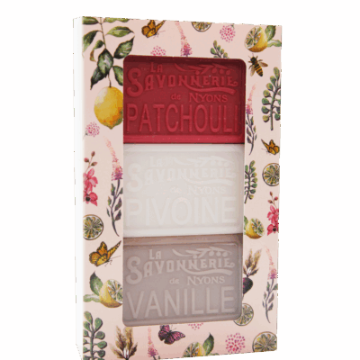 Coffret de 3 savons parfumés de 100g à la vanille