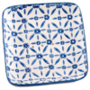 Porte savon carré en céramique aux motifs bleus- de la collection pour la maison "Porte Savons". Ideal pour les savons carrés.  La Savonnerie de Nyons