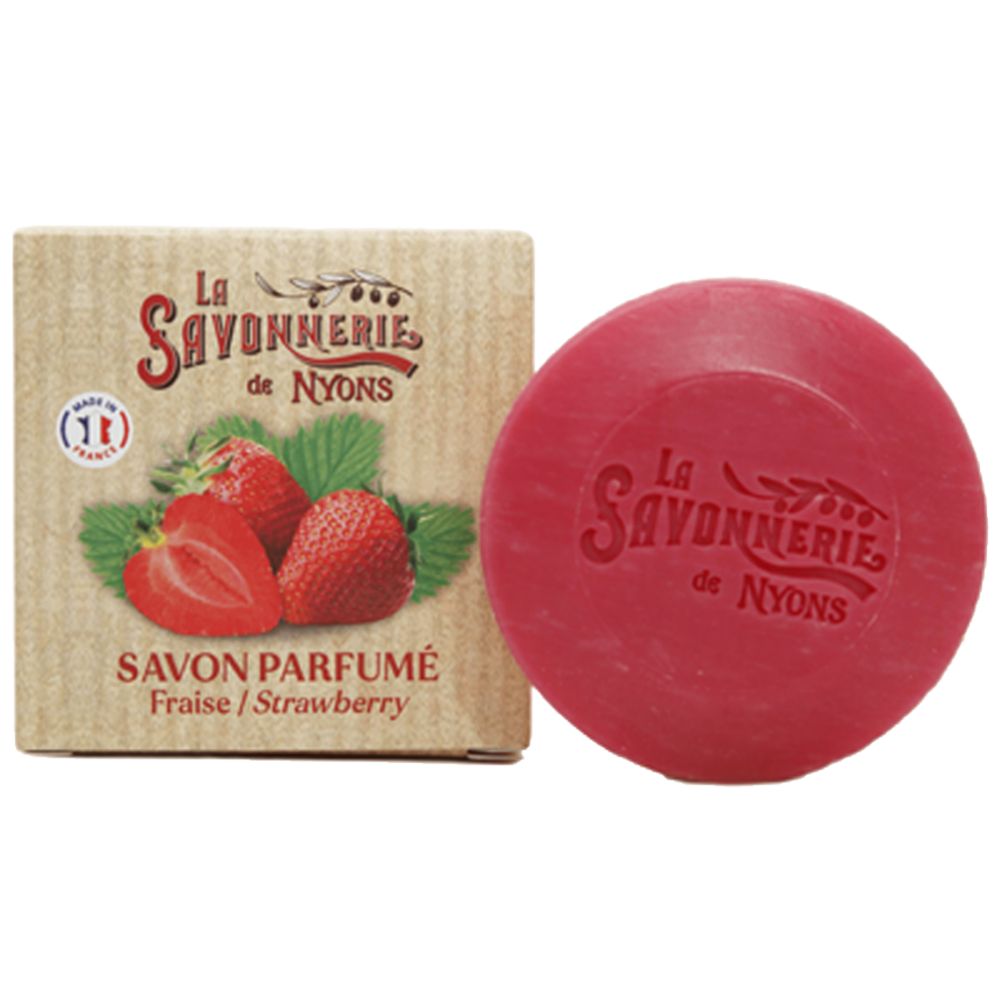 Mini savon à la fraise de 50g la collection de savons parfumés "Les Minis Savons" - Fabriqué en France par La Savonnerie de Nyons