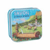Boite à savon en métal avec une illustration de vaches collection de savons "Boites avec Savons" - Fabriqué en France par La Savonnerie de Nyons