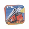 boite à savon en métal avec une illustration retro du train l'Orient Express de la collection de savons "Boites avec Savons" - Fabriqué en France par La Savonnerie de Nyons