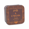 boite à savon de 100g à l'huile d'argan en métal illustrée de la collection de savons "Boites avec Savons" - Fabriqué en France par La Savonnerie de Nyons