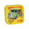 Boite à savon en métal retro illustrée par une camionette anicenne de la collection de savons parfumés "Boites avec Savons" - Fabriqué en France par La Savonnerie de Nyons