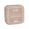 Boite à savon à l'argile blanche en métal de la collection de savons "Savons à base d’ingrédients naturels" - Fabriqué en France par La Savonnerie de Nyons