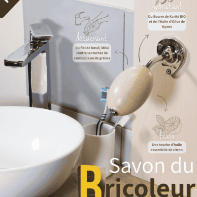 Support écolier et savon rotatif Bricoleur de la Savonnerie de Nyons