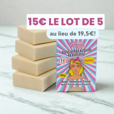 Lot de 5 savons détachants au fiel de boeuf