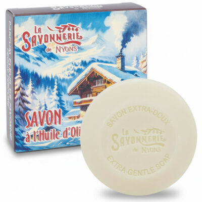 Savon 100g Beurre de Karité Bio et Huile d’Olive de Nyons – Étui en Carton Noël – La Montagne