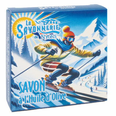 Savon 100g Beurre de Karité Bio et Huile d’Olive de Nyons – Étui en Carton Noël – Tout Schuss