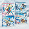 Pack Montagne - Savon 100g – Beurre de Karité Bio et Huile d’Olive de Nyons – Étui en Carton Noël. Pack Montagne 4 savons Noël 100g étuis sports d'hiver ski patinage - La Savonnerie de Nyons