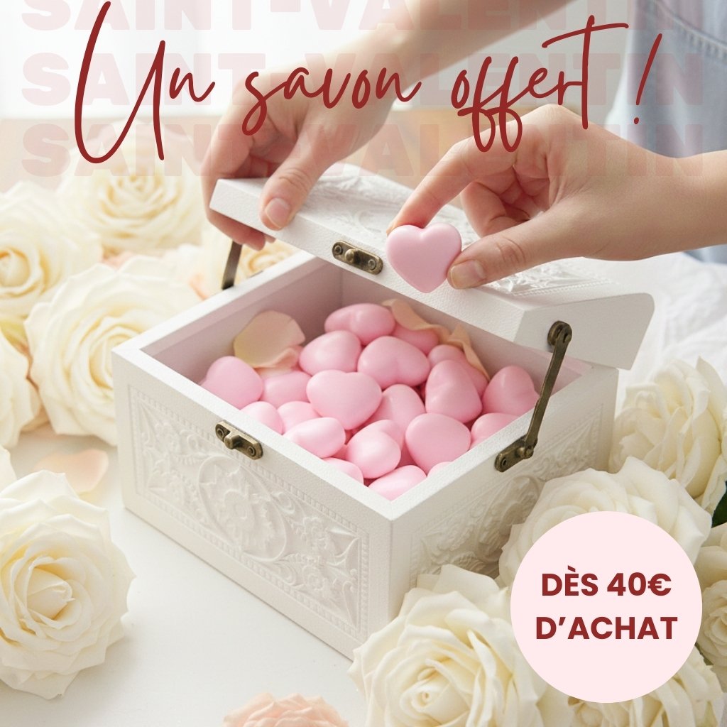 Savon offert en forme de cœur pour la Saint-Valentin